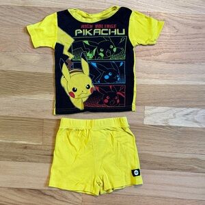 Pokemon Yellow and Black Pikachu Kids Matching Set